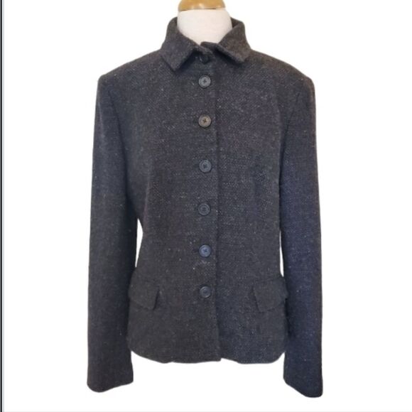 Lauren Ralph  Lauren Blazer Charcoal Gray Size 12  Wool Blend - Picture 1 of 8